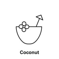 Coconut vector icon illustration