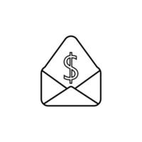 money in an envelope line vector icon illustration