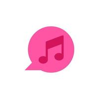 Chat, music color vector icon illustration