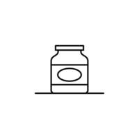 bottle, jam, plastic container vector icon illustration