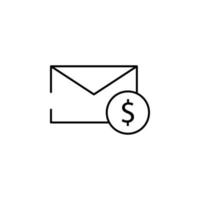 correo electrónico, sobre, correo, Dólar estadounidense vector icono ilustración