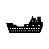 Water transport, cargo ship vector icon illustration