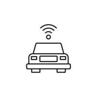 car with communication signal vector icon illustration