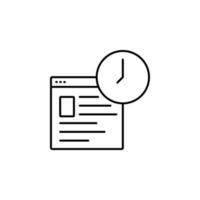 Website browser time vector icon illustration