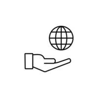 hand, world vector icon illustration