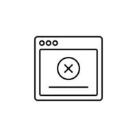 browser delete webpage vector icon illustration