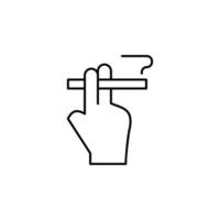 hand, cigarette, smoke, smoking vector icon illustration