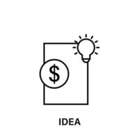 paper, dollar, bulb, idea vector icon illustration