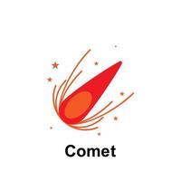 Space, comet color vector icon illustration