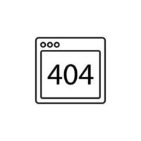 browser error 404 webpage vector icon illustration