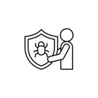 Antivirus, security, man vector icon illustration