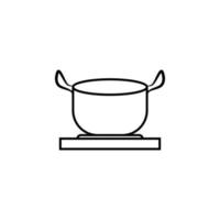 casserole, cooking pot, saucepan vector icon illustration