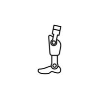 leg prosthesis vector icon illustration
