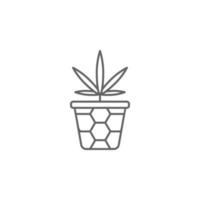 hidropónico, marijuana vector icono ilustración