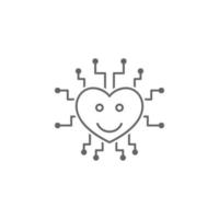 Digital business, heart vector icon illustration