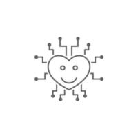 Digital business, heart vector icon illustration