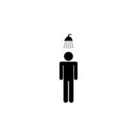 man under the shower vector icon illustration