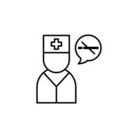 doctor, no smoking, warming, healthcare vector icon illustration