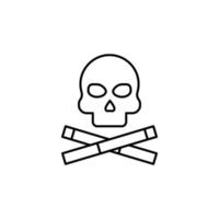 Cigarette, skull vector icon illustration