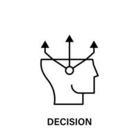 thinking, head, arrows, decision vector icon illustration