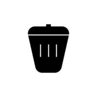 rubbish bin vector icon illustration