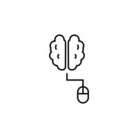 brain and mouse vector icon illustration