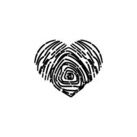 heart fingerprint vector icon illustration