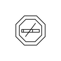 Cigarette, ban, sign vector icon illustration