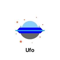 Space, ufo color vector icon illustration