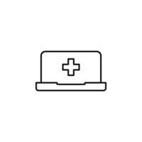 laptop medical vector icon illustration
