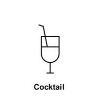 Cocktail vector icon illustration