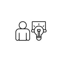 Man, notebook, idea vector icon illustration