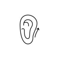 ear, plastic surgery vector icon illustration