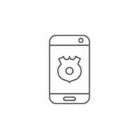 Cellphone, police vector icon illustration