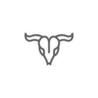 Bull skull, USA vector icon illustration