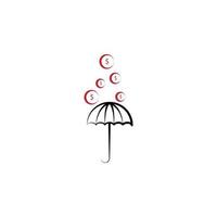 Income umbrella 2 colored line vector icon