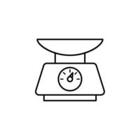 food scale, kitchen weighing vector icon illustration