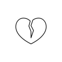 funeral, roto corazón vector icono ilustración