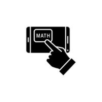 teléfono inteligente mano matemáticas vector icono ilustración