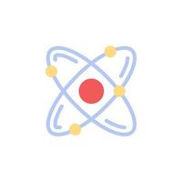 Chemistry, atom color vector icon illustration