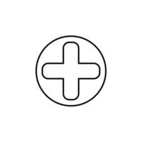 medical cross line vector icon illustration