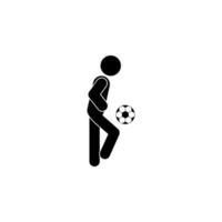 fútbol jugador con pelota vector icono ilustración