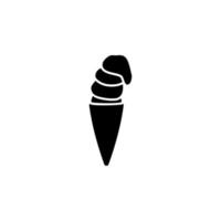 ice cream in a waffle horn vector icon illustration