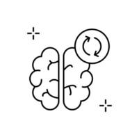 Brain, thinking marijuana vector icon