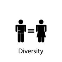 diversidad, hombre, mujer vector icono ilustración