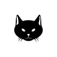 head of cat silhouette vector icon illustration