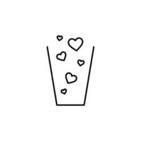 trash container full of heart vector icon illustration