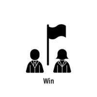 Team work, flag, team, users, win vector icon illustration