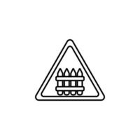 sign Railway crossing with barrier vector icon illustration