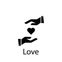 love, keep, hands, heart vector icon illustration